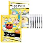 Yumurta Puf Anime Eskiz Defteri - Yumurta Eklem Adı + Yumurta Kör Kutu + İğne Uçlu Kalem - 1