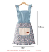 Pamuklu Kanvas Mutfak Önlüğü - Sarı SJ814 - Uzun Kollu, Yan Cepli thumbnail 10