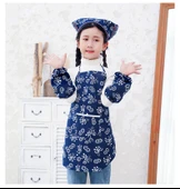 Etnik Desen Pamuk Çocuk Boyundan Bağlamalı Önlük Seti - Eşarplı thumbnail 5