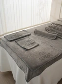 Kadife Güzellik Salonu Yastık Örtüsü - 80x45cm - Haki - 2