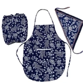 Etnik Desen Pamuk Çocuk Boyundan Bağlamalı Önlük Seti - Eşarplı thumbnail 6