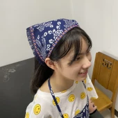 Etnik Desen Pamuk Çocuk Boyundan Bağlamalı Önlük Seti - Eşarplı thumbnail 8