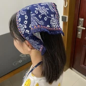 Etnik Desen Pamuk Çocuk Boyundan Bağlamalı Önlük Seti - Eşarplı thumbnail 9