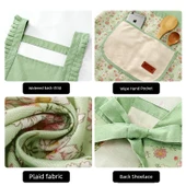 Pamuklu Kanvas Mutfak Önlüğü - Sarı SJ814 - Uzun Kollu, Yan Cepli thumbnail 5