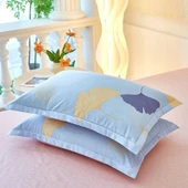 Pamuk Yastık Kılıfı 48x74 cm - Koyu Pembe (Güzel Çiçekler Çift) thumbnail 5