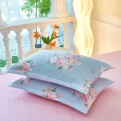 Pamuk Yastık Kılıfı 48x74 cm - Koyu Pembe (Güzel Çiçekler Çift) thumbnail 6