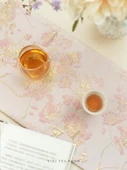 Pembe Çay Matı Tao Yao Çay Masası Uzun Pencere Çiçekli - 2