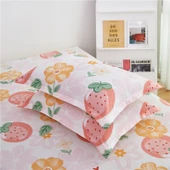 Pamuk Yastık Kılıfı 48x74 cm - Koyu Pembe (Güzel Çiçekler Çift) thumbnail 4