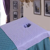 Pamuklu Güzellik Salonu Masaj Yatağı Örtüsü - Açık Mavi 50*80 cm Deliksiz - 1