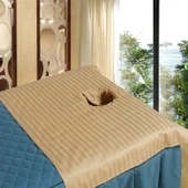 Pamuklu Güzellik Salonu Masaj Yatağı Örtüsü - Deve Tüyü Rengi 50*80 cm Deliksiz - 1