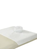 Pamuklu Güzellik Salonu Masaj Yatağı Örtüsü - Açık Sarı 60*90 cm Delikli - 6