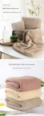 Kadın Pamuklu Hızlı Kuruyan Üç Parça Banyo Havlu Seti - Kahverengi Havlu + Banyo Havlusu 140x70cm thumbnail 7