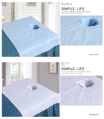 Pamuklu Güzellik Salonu Masaj Yatağı Örtüsü - Gök Mavisi 50*70 cm Delikli - 10