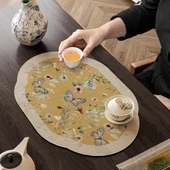 Çin Tarzı Diatomlu Çamur Çay Matı - Yuxi Kelebek - 30x40cm (2 Adet, İndirimli) - 1