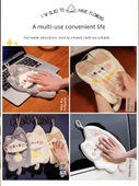 Sevimli Yavru Kedi Desenli El Havlusu - Beyaz ve Gri 2'li Paket - 3