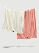 Antibakteriyel Mercan Polar Banyo Havlusu - Beyaz - 90x170cm - 5