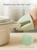 Kalınlaştırılmış Makaron Yeşili Parmaklıklı Fırın Eldiveni - Tek - 3
