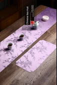 Çin Tarzı Lavanta Su Geçirmez Çay Matı - 21x47cm - 7