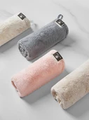 Mercan Kadife Emici El Havlusu - Karışık Renkli 3 El Havlusu + Karışık Renkli 6 Mobilya Bezi - 30x30x5mm - 6