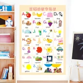 Çocuklar için Çince Pinyin Alfabe ve Matematik Öğrenme Duvar Tablosu - İngilizce Pinyin Tablosu - 1