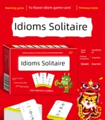 Deyim Ejderha Kart Oyunu - Çocuklar için Okuma Yazma Öğrenme Oyuncağı - 3 Kutu Deyim Solitaire + Sihirli Çince Karakterler + Resimlerle Deyim Tahmini - 8