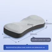 Mini Taşınabilir Hafızalı Pamuklu Boyun Koruyucu Yastık - Düşük Yastık - 1 Adet - 7-12cm - Yazlık - 1