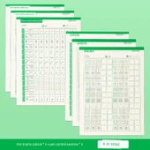 Nokta Vuruşlu Kalem Kontrolü Eğitim Defteri - [Nokta Vuruşlu Radikal + Kalem Kontrolü] 6 Kitap 120 Sayfa - 1