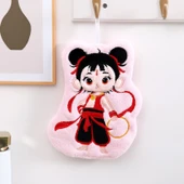 Nezha Sihirli Çocuk Mercan Polar Çocuk El Havlusu - Beyaz - 20x22cm - 5