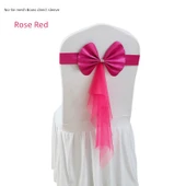 Düğün Ziyafet Sandalye Fiyonkları - Pembe - 8