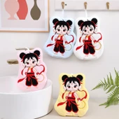 Nezha Sihirli Çocuk Mercan Polar Çocuk El Havlusu - Beyaz - 20x22cm - 3