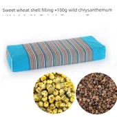 Dikdörtgen Mavi Karabuğday Kabuklu ve Yaban Krizantemli Yastık - 6-12cm thumbnail 1