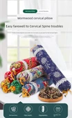 Moxa Yapraklı Boyun Yastığı DIY Seti - Lüks - Pelin Otu + Deniz Tuzu Wuzi TCM - Mavi Beyaz Porselen - 8