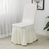 Modern Minimalist Elastik Polyester Sandalye Kılıfı - Kırmızı - 5