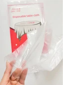 Plastik Masa Örtüsü - Yeni Kalın Beyaz Yaprak Desenli 2.4x2.4m (2m Masa İçin, 50 Adet) - 4