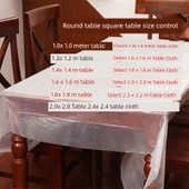 Plastik Masa Örtüsü - Yeni Kalın Beyaz Yaprak Desenli 2.4x2.4m (2m Masa İçin, 50 Adet) - 8