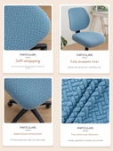 Modern Ofis Sandalyesi Minder Kılıfı - Kadife-Çam Yeşili - Tekli Set (1 Oturak + 1 Sırt) - 4