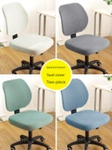 Modern Ofis Sandalyesi Minder Kılıfı - Yıldız Zinciri-Turuncu - Tekli Set (1 Oturak + 1 Sırt) - 3