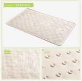 Kaymaz Banyo Paspası - 36*57cm Balık Desenli Krem Beyazı 480g - 1