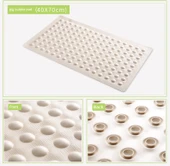 Kaymaz Banyo Paspası - 40*70cm Büyük Ekose Beyaz 765g - 10
