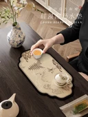 Zen Çin Stili Çay Matı - Matsuchu Ruinian Diatomit Çamur Minder - Alien 25x50cm - 2 Adet - 3