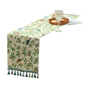 Çin Tarzı Çiçek ve Kuş Desenli Masa Örtüsü - 33x220cm thumbnail 5