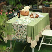 Çin Tarzı Çiçek ve Kuş Desenli Masa Örtüsü - 33x220cm thumbnail 4