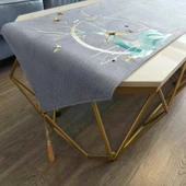 Nakışlı Çay Masa Örtüsü - Haze Ash 35x120cm - 9