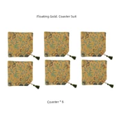 Çin Tarzı Yüzen Altın Ginkgo Yaprağı Nakışlı Çay Altlığı - Yüzen Altın Bardak Altlığı Seti * 6 thumbnail 1