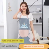 Su Geçirmez Ayarlanabilir Boyundan Askılı Önlük - Mavi Geyik thumbnail 2