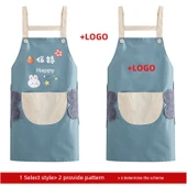 Su Geçirmez Ayarlanabilir Boyundan Askılı Önlük - Mavi Geyik thumbnail 4