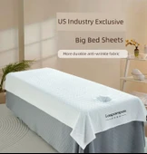 Güzellik Salonu Kırışıklık Karşıtı Yatak Örtüsü - Waffle Açık Pudra, Açılımlı 210x120 cm thumbnail 4