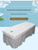 Mavi Su Geçirmez Tek Kullanımlık Yatak Örtüsü - 10 Adet, 90x190 cm, Delikli - 4