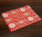 Çift Katmanlı Çin Tarzı Brokar Amerikan Servisi - Kırmızı Küçük Mutlu Kelime - 40x30cm - 11