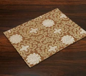 Çift Katmanlı Çin Tarzı Brokar Amerikan Servisi - Açık Sarı Erik Çiçeği - 40x30cm - 11